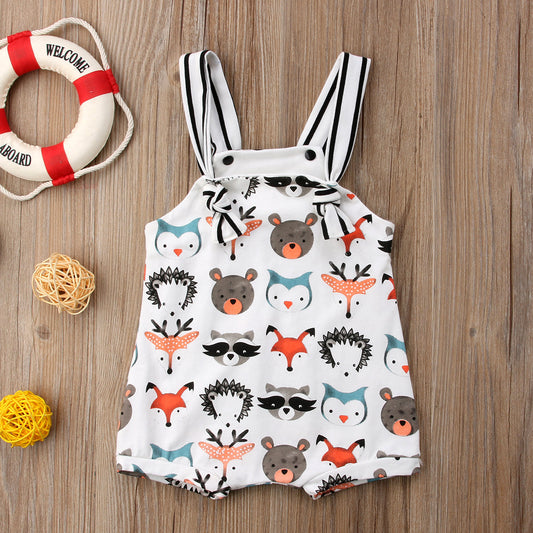 Baby Cartoon Graphic Overall Romper