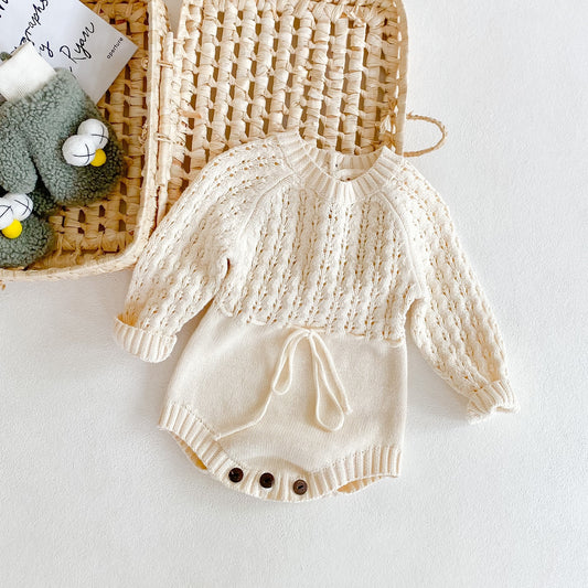 Knitted Hollow Waist Baby Romper